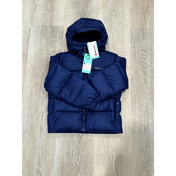 MARMOT BOY'S GUIDES DOWN HOODY ARCTIC NAVY, XS 4-6, NWT - Picture 1 of 4